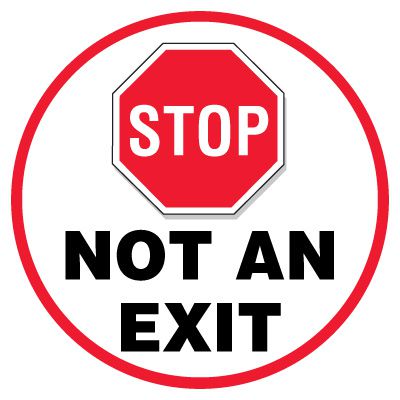Anti-Slip Floor Markers - Stop Not An Exit