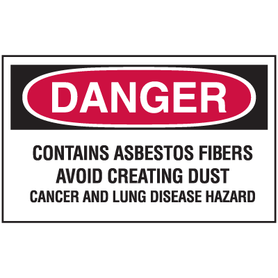 Hazard Warning Labels - Danger Contains Asbestos