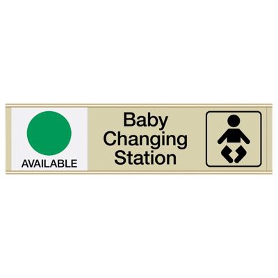 Baby Changing Station Available/In Use - Engraved Restroom Sliders