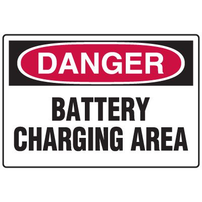 Battery Charging Area Danger Sign