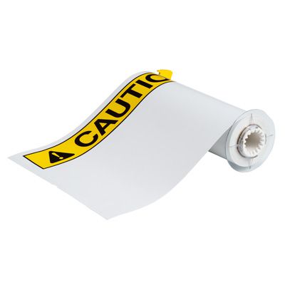 BBP®85 Series Label: Vinyl, ANSI CAUTION, Black/Yellow on White, 10 in H x 14 in W