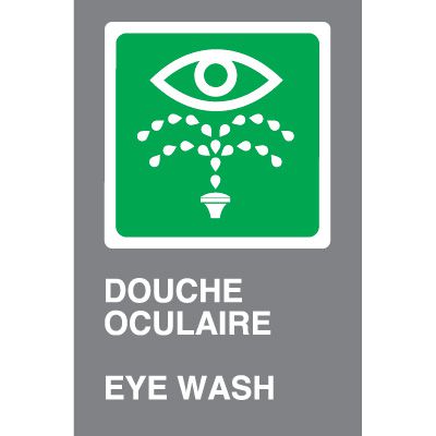 Bilingual CSA Signs - Douche Oculaire Eye Wash