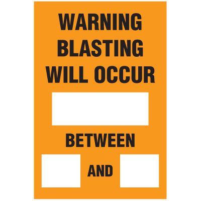 Blasting Barricade Sign Stands - Warning Blasting Will Occur_Between_And_