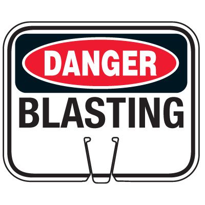 Blasting Cone Signs - Danger Blasting