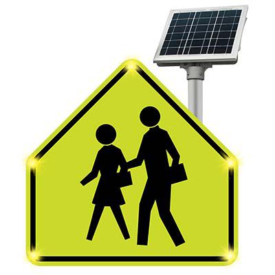 BlinkerSign® Flashing LED Pedestrian Crossing Sign