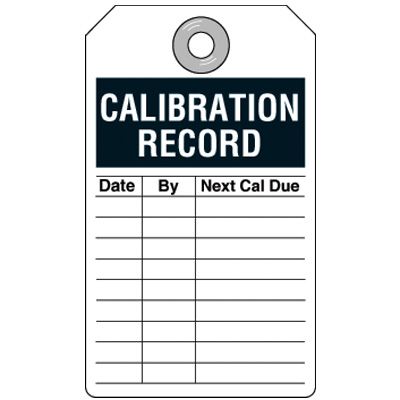 Calibration Record Inspection Tag