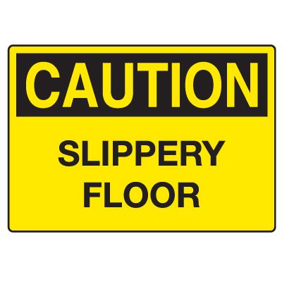 Fall Hazard Signs - Caution Slippery Floor