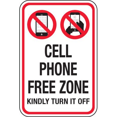 Cell Phone Free Zone Signs
