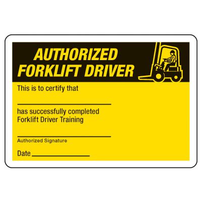 Forklift Certification Card - Wallet Size