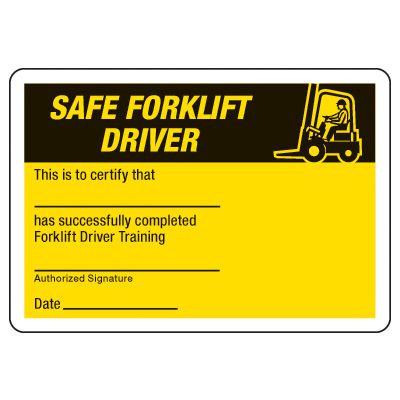 Safety Forklift Driver Wallet Cards