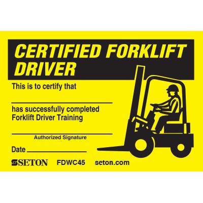 Certification Wallet Card - Certified Forklift Driver
