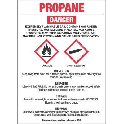Chemical GHS Labels - Propane
