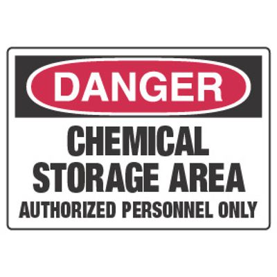 Chemical Hazard Danger Sign - Chemical Storage Area