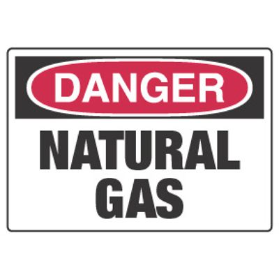 Chemical Hazard Danger Sign - Natural Gas