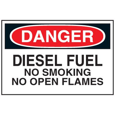 Chemical Labels - Diesel Fuel No Smoking No Open Flames