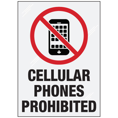 Clear Security Labels - Cellular Phones prohibited