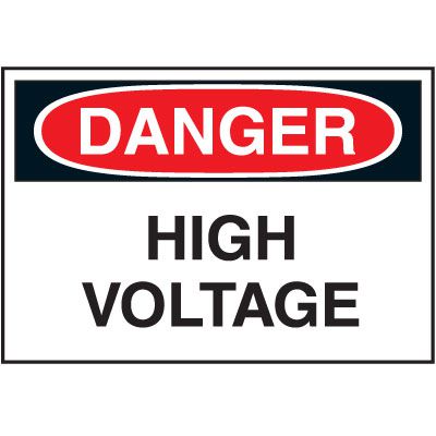 Cold Adhesion Safety Labels - Danger High Voltage
