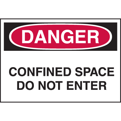 Confined Space Labels - Danger Confined Space Do Not Enter