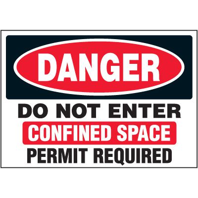 Danger Confined Space Labels - Do Not Enter