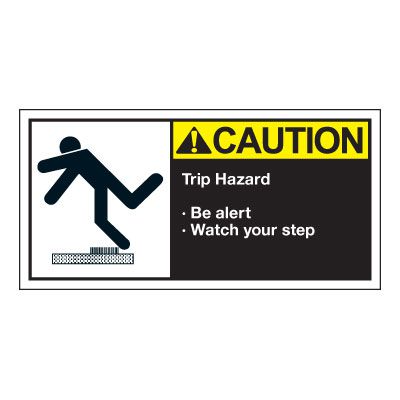 Conveyor Safety Labels - Caution Trip Hazard