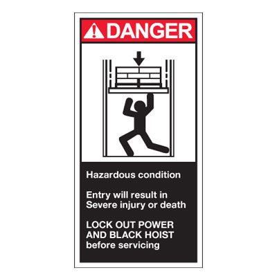 Conveyor Safety Labels - Danger Hazardous Condition