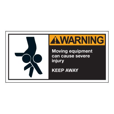 Warning Moving Equipment Safety Labels
