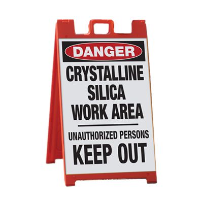 Crystalline Silica Work Area - Silica Barricade Signs