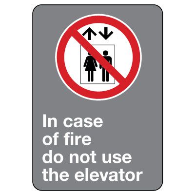 CSA Safety Sign - In Case of Fire Do Not Use Elevator