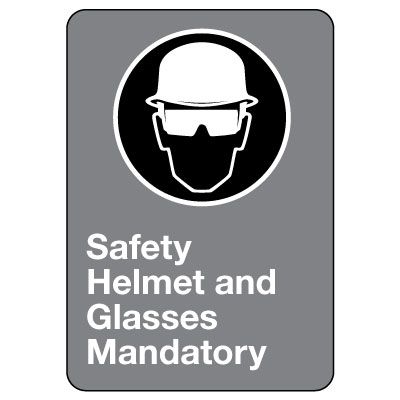 CSA Safety Sign - Safety Helmet and Glasses Mandatory
