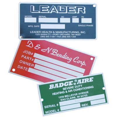 Custom Screen-Printed Aluminum Nameplates