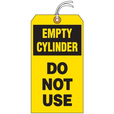 Empty Cylinder Do Not Use Tag