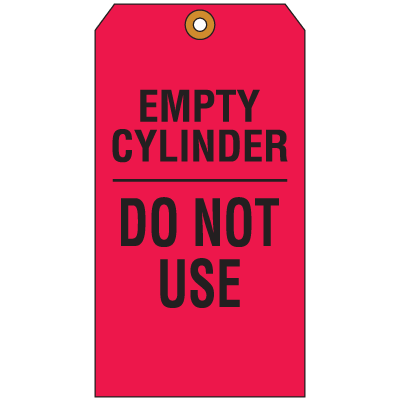Cylinder Status Tags - Empty Cylinder Do Not Use