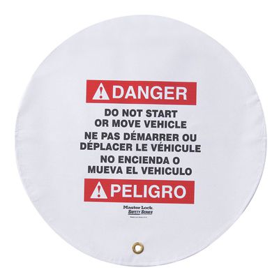 Danger Do Not Start Or Move Vehicle - Trilingual Steering Wheel Cover