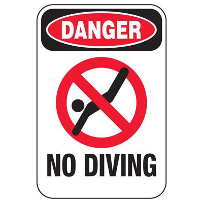 Danger No Diving - Pool Signs