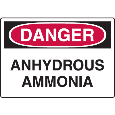 OSHA Danger Signs - Anhydrous Ammonia