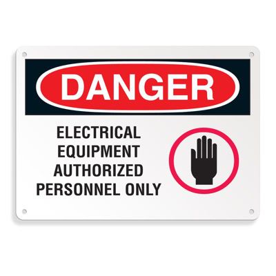 Electrical Equipment Authorized Personnel Only Danger Sign
