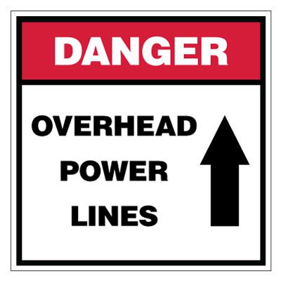 Danger Overhead Power Lines Sign