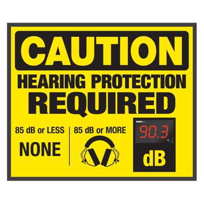 Decibel Meter Signs - Hearing Protection (Earmuffs Symbol)