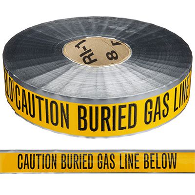 Underground Detectable Warning Tape - Caution Buried Gas Line Below