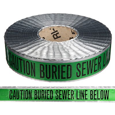 Underground Detectable Warning Tape - Caution Buried Sewer Line Below