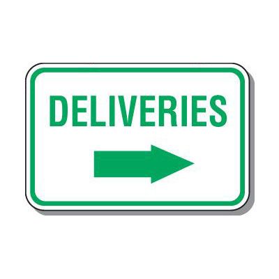 Directional Parking Signs - Deliveries (Right Arrow)