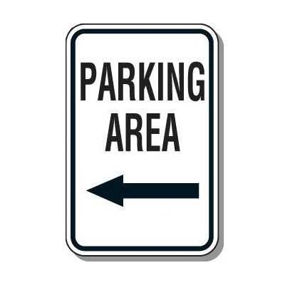 Directional Parking Signs - Parking Area (Left Arrow)