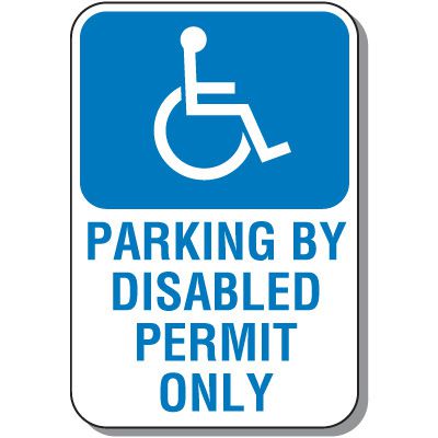 Disabled Parking Signs - Parking By Disabled Permit Only