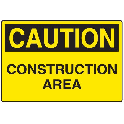 Corrugated Plastic Signs - Caution Construction Area