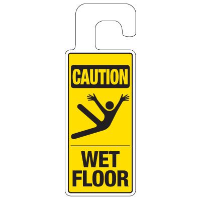 Door Knob Hangers - Caution Wet Floor