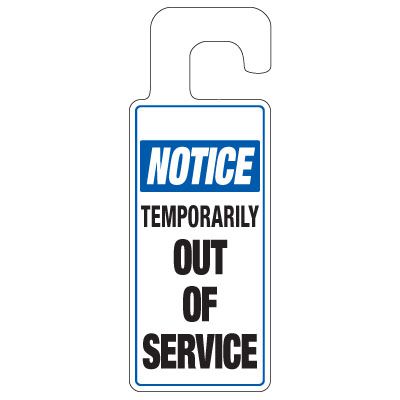 Door Knob Hangers - Temporarily Out Of Service