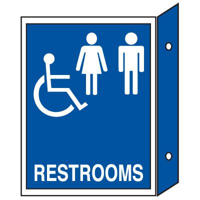 Handicap Restroom Signs - Double Faced