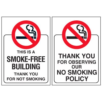 Double-Sided No Smoking Window Signs - THIS IS A SMOKE-FREE BUILDING