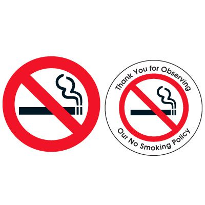 Double-Sided No Smoking Window Signs (No Smoking Graphic)