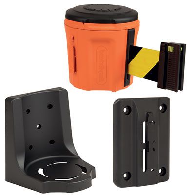 Seton EasyExtend Safety Barrier - Yellow/Black Tape Head Unit, Support Bracket & Clip Kit